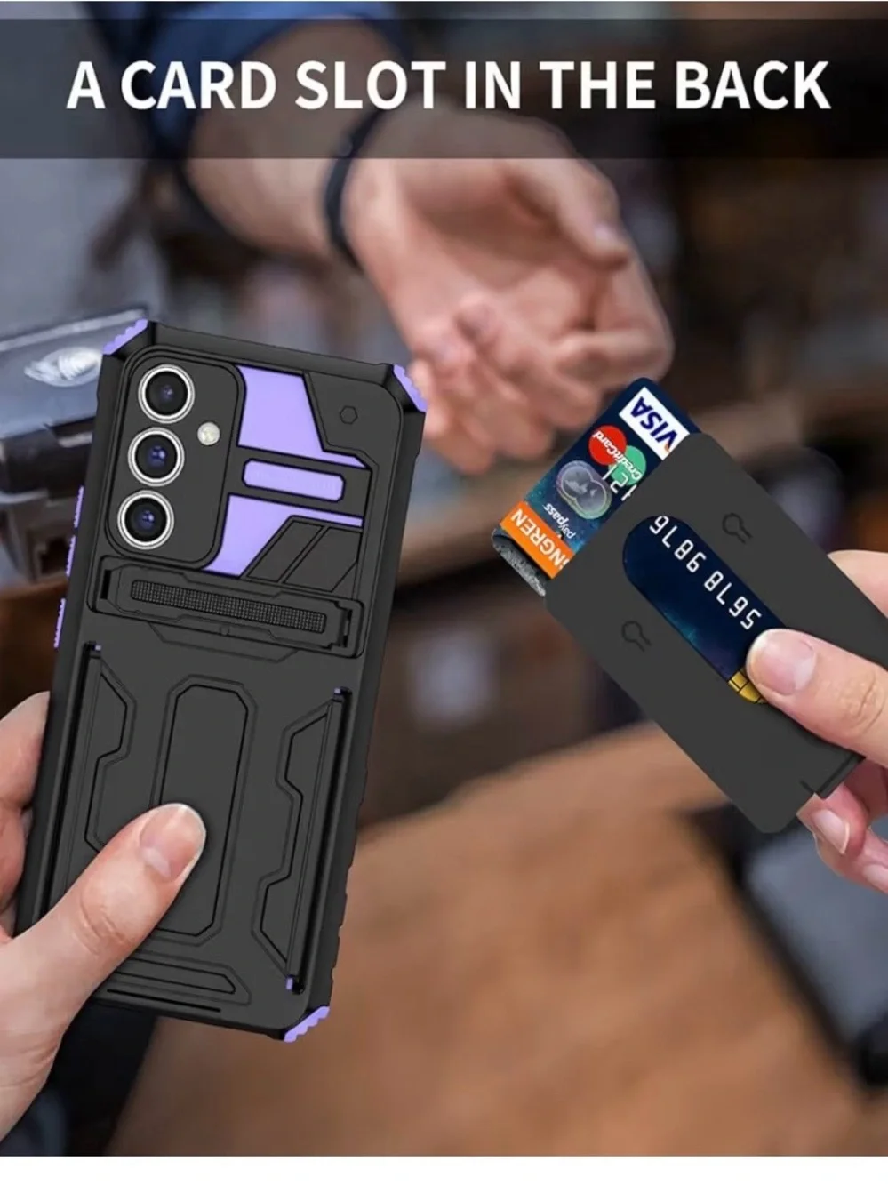 Samsung Protective Phone Case in Purple and Black